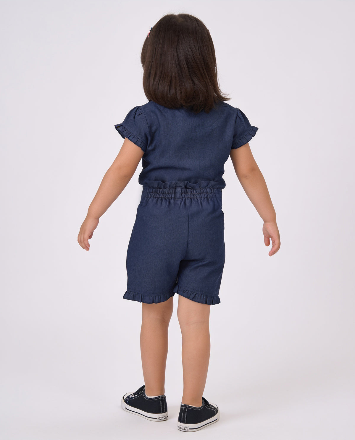 Cotton (Dark) denim Co-ordset with butterfly print