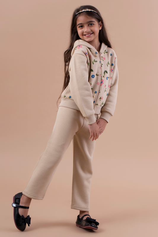 Beige print tracksuit