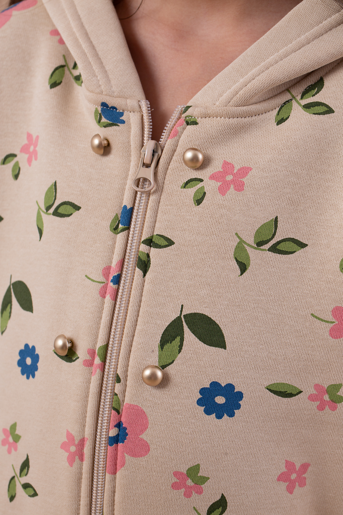 Beige print tracksuit