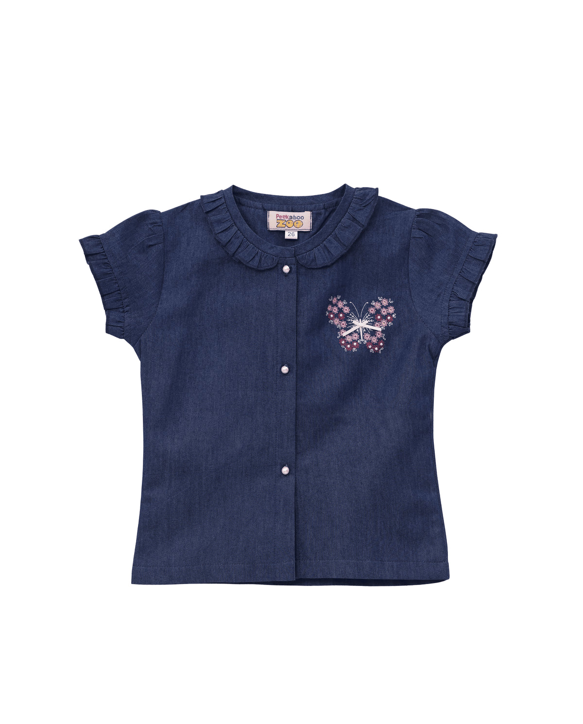 Cotton (Dark) denim Co-ordset with butterfly print