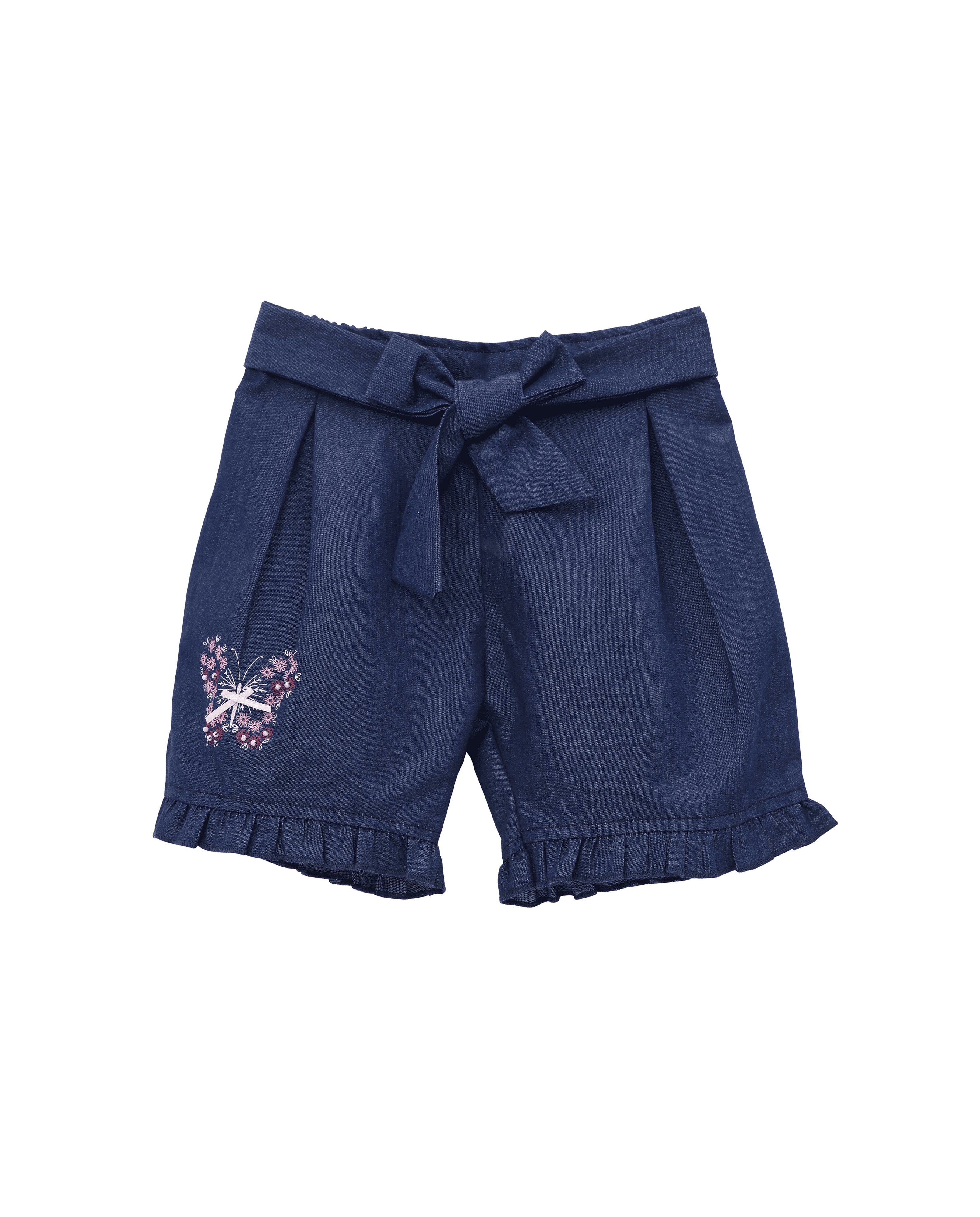 Cotton (Dark) denim Co-ordset with butterfly print