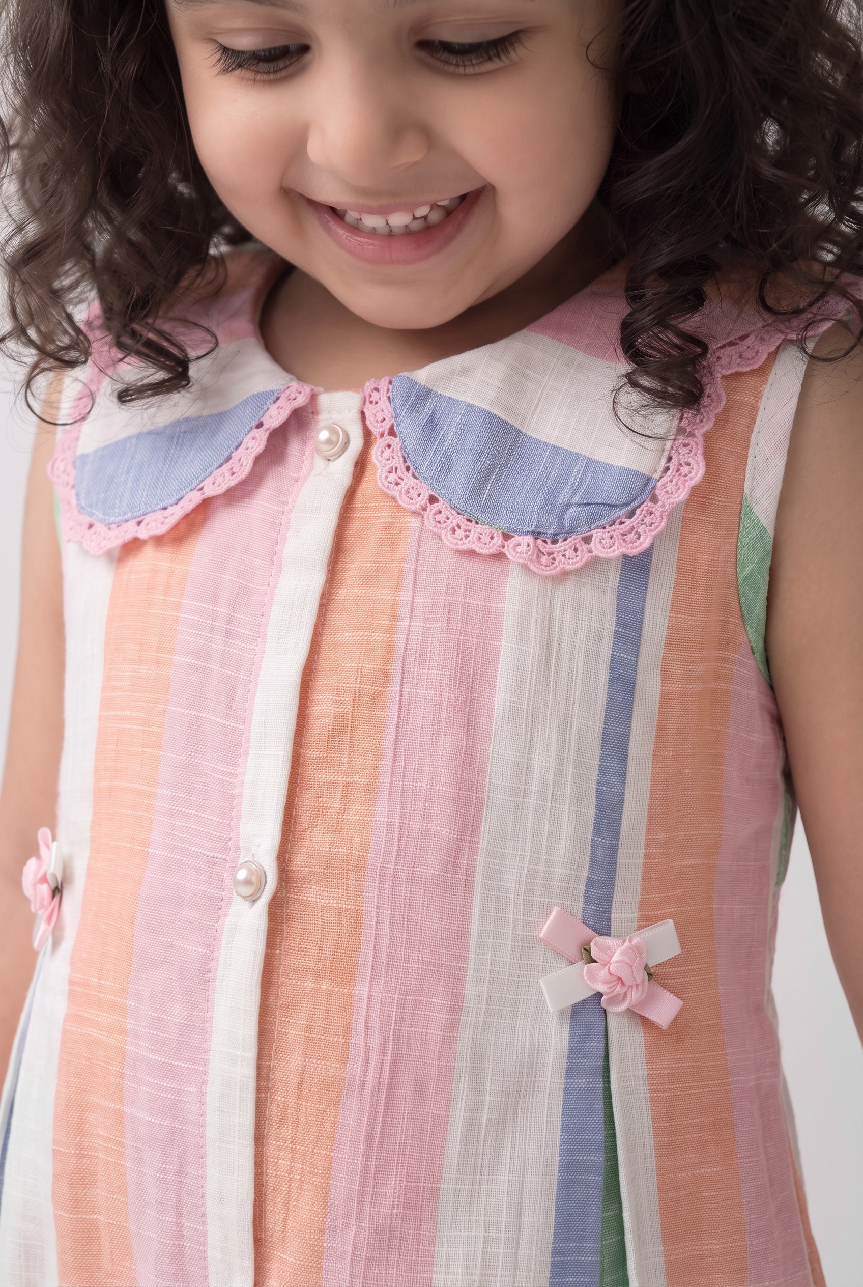 Pastel stripe cotton dress