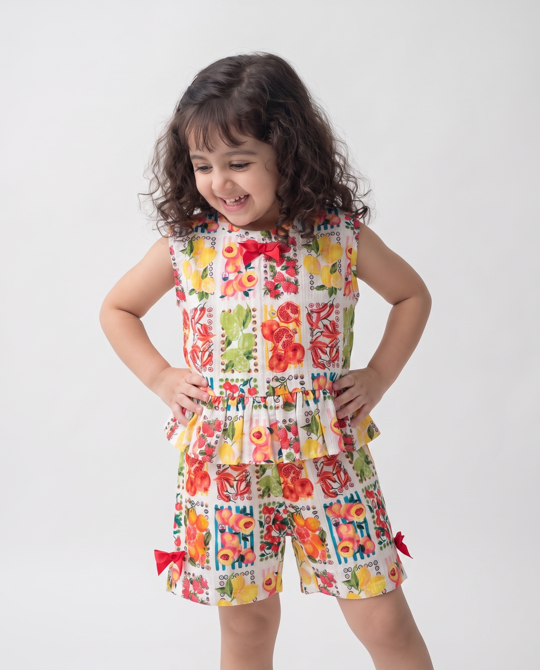 Fruity print cotton co-ord set