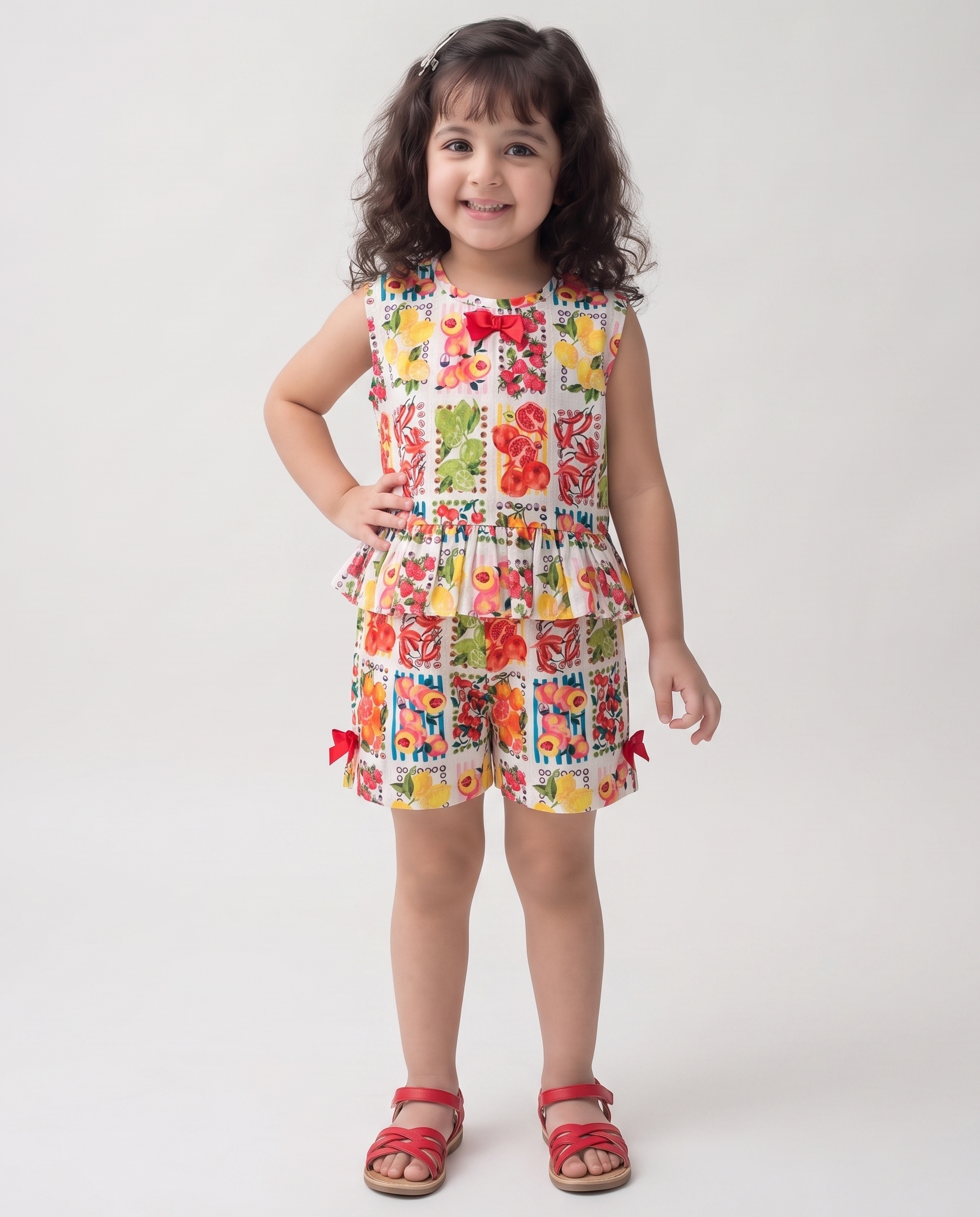 Fruity print cotton co-ord set (042)