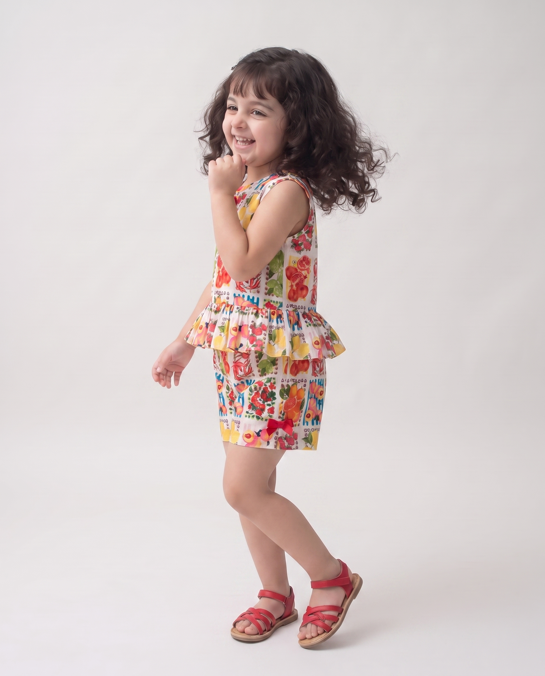 Fruity print cotton co-ord set