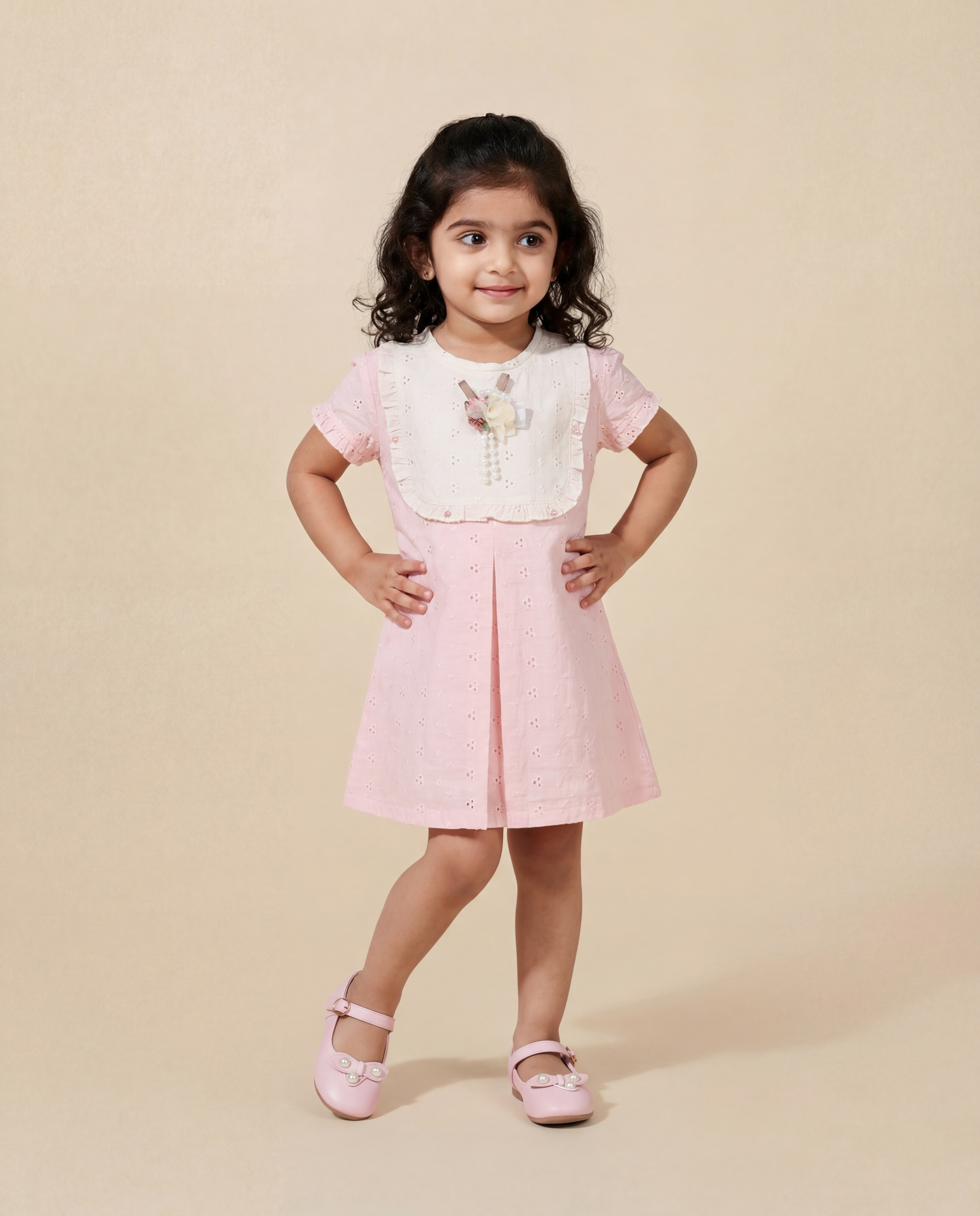Easy Breezy Blush pink schiffli dress