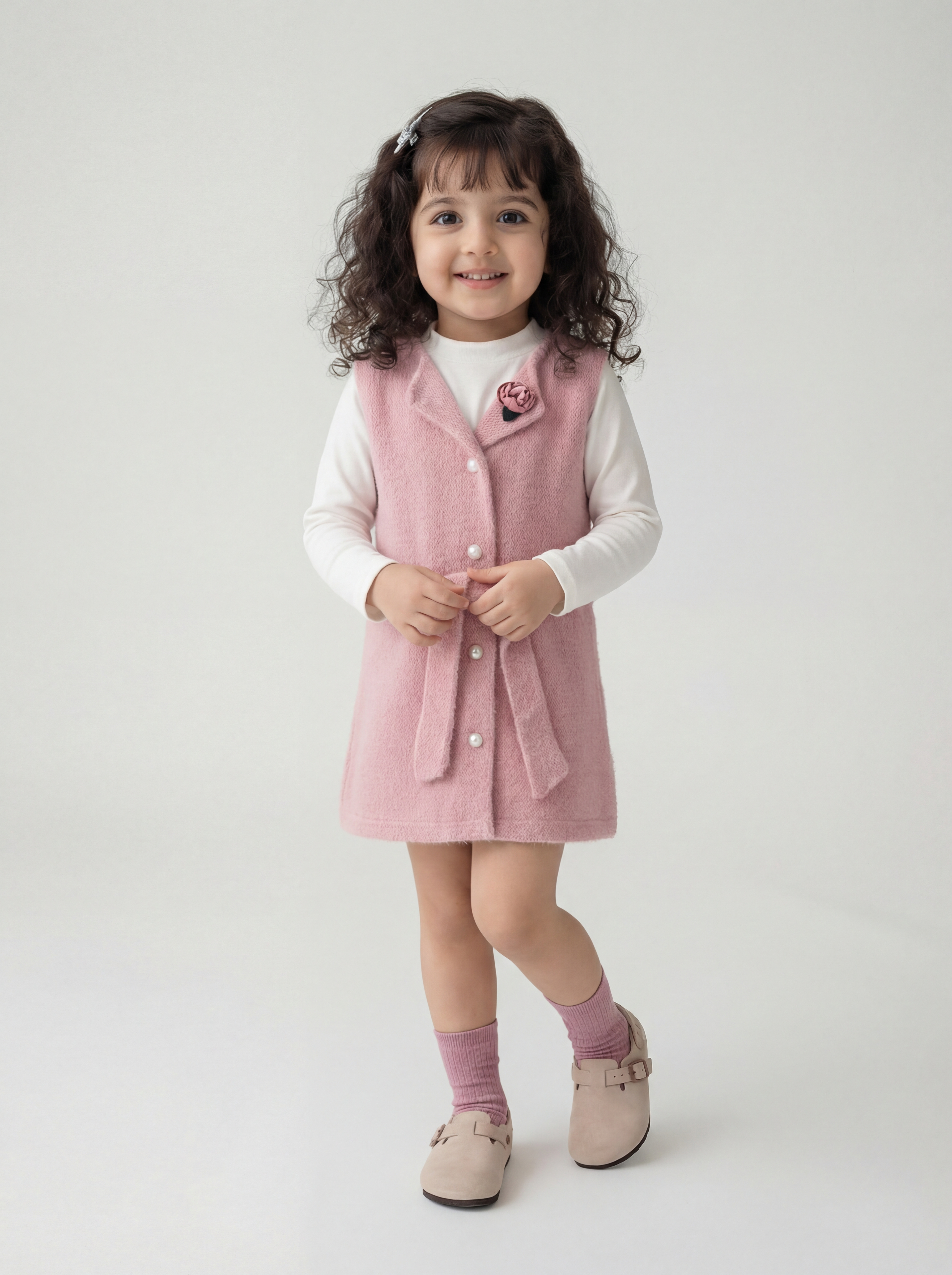 Peach dress with cream inner