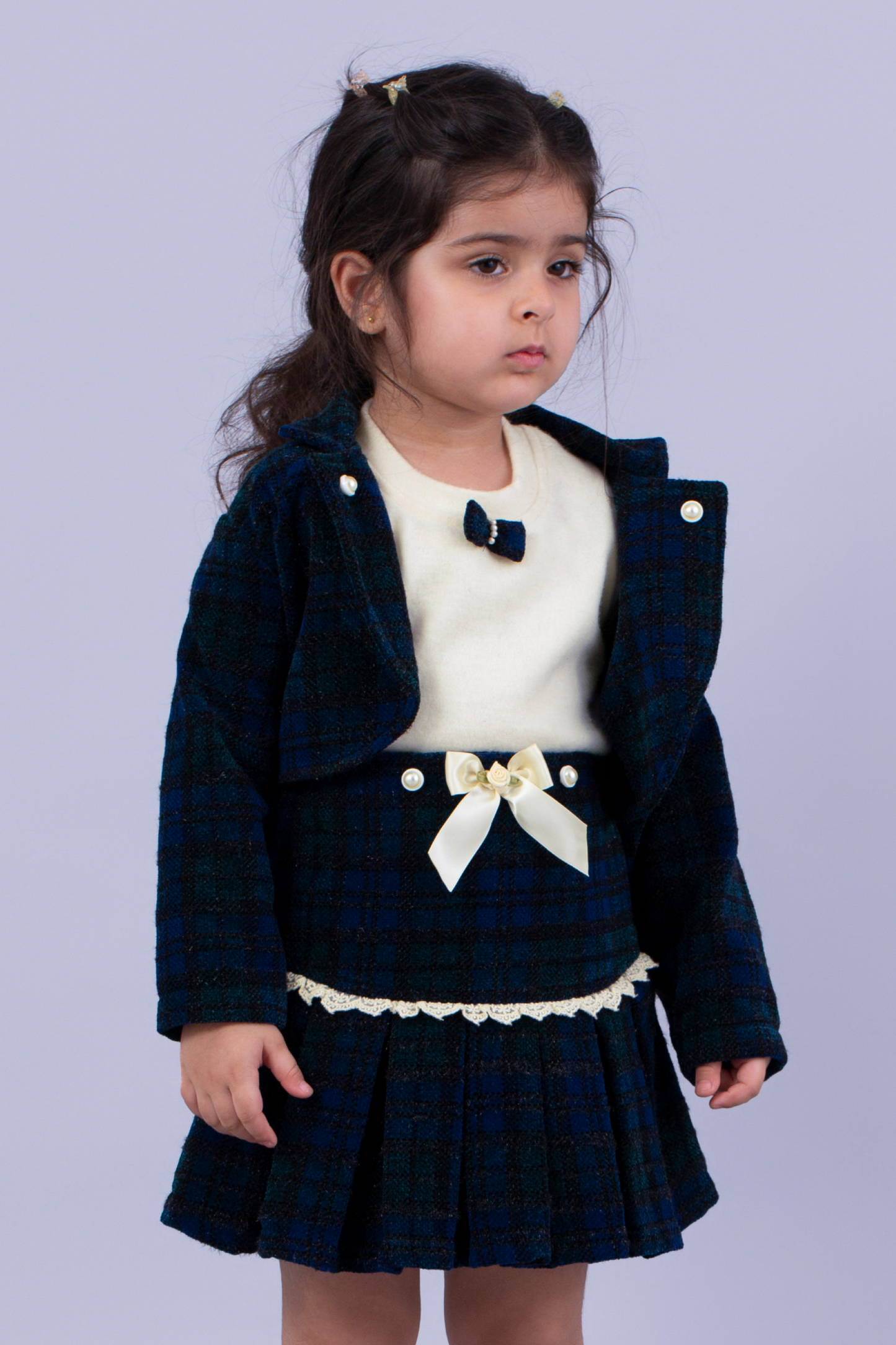 Green and navy three piece set