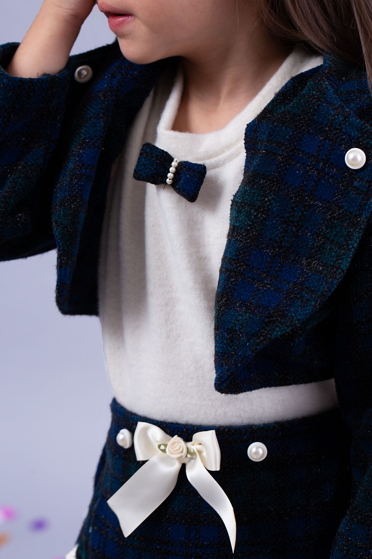 Green and navy three piece set