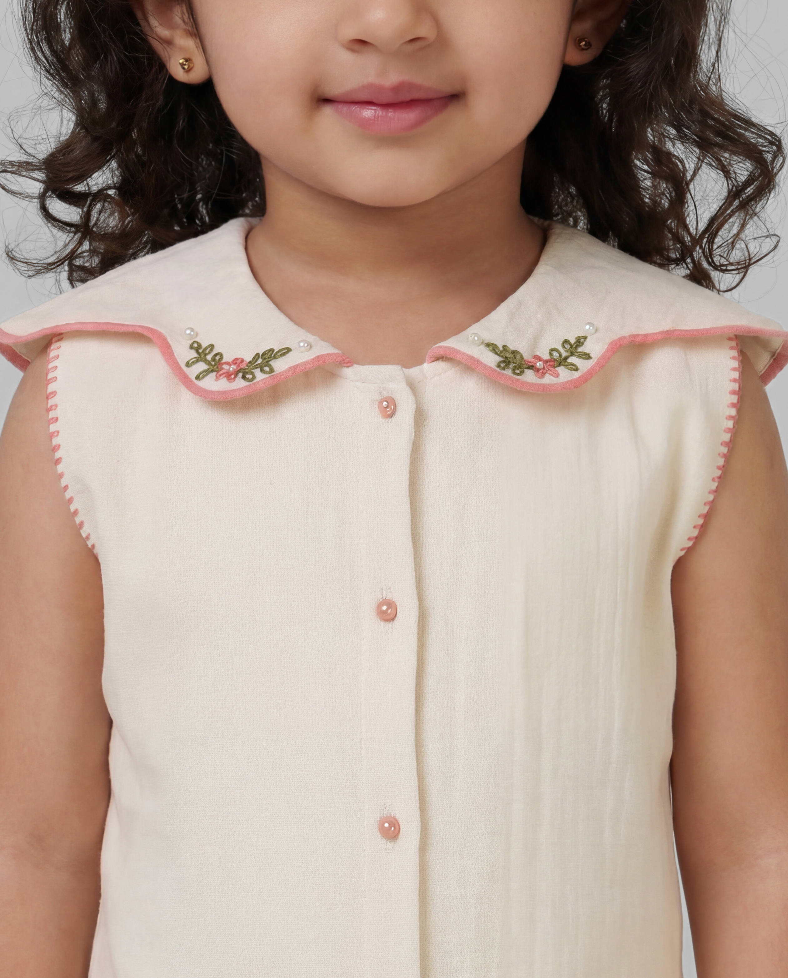 Cotton co-ord with hand embroidery