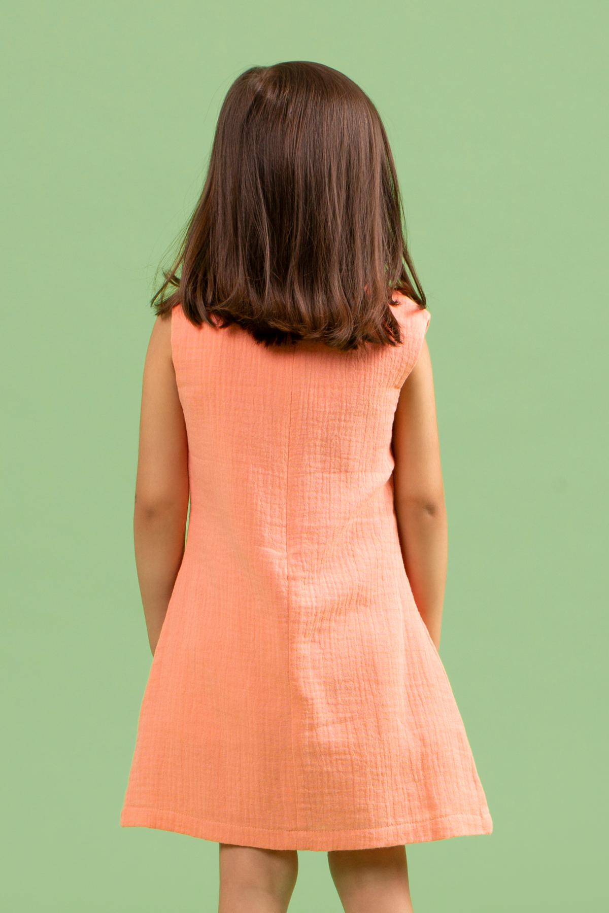 Orange Lace Cotton Dress