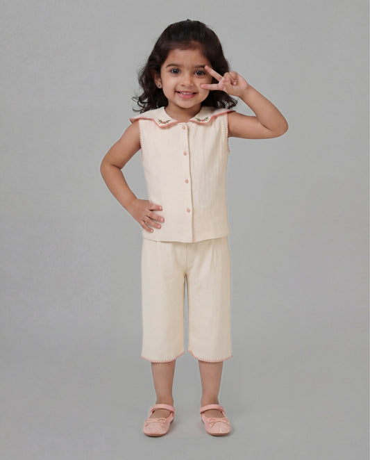 Cotton co-ord with hand embroidery