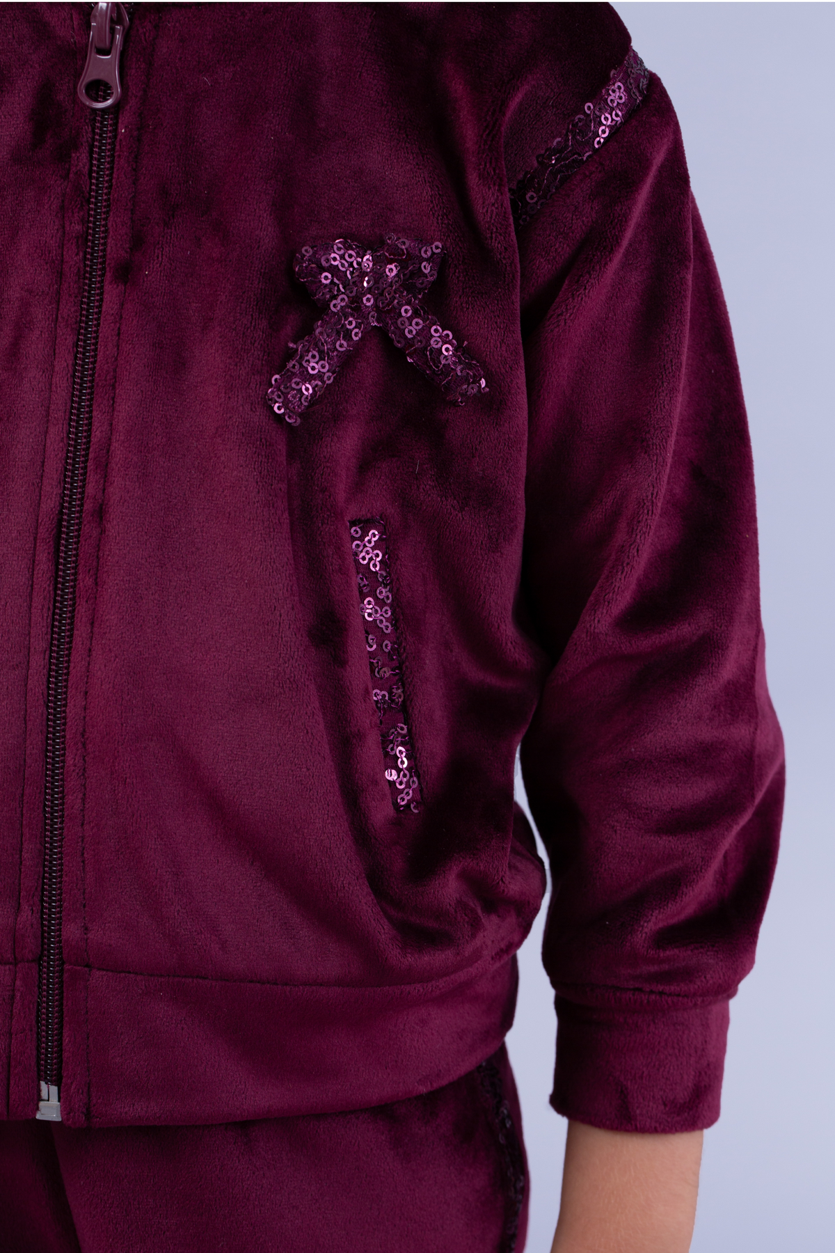Wine sequin tracksuit