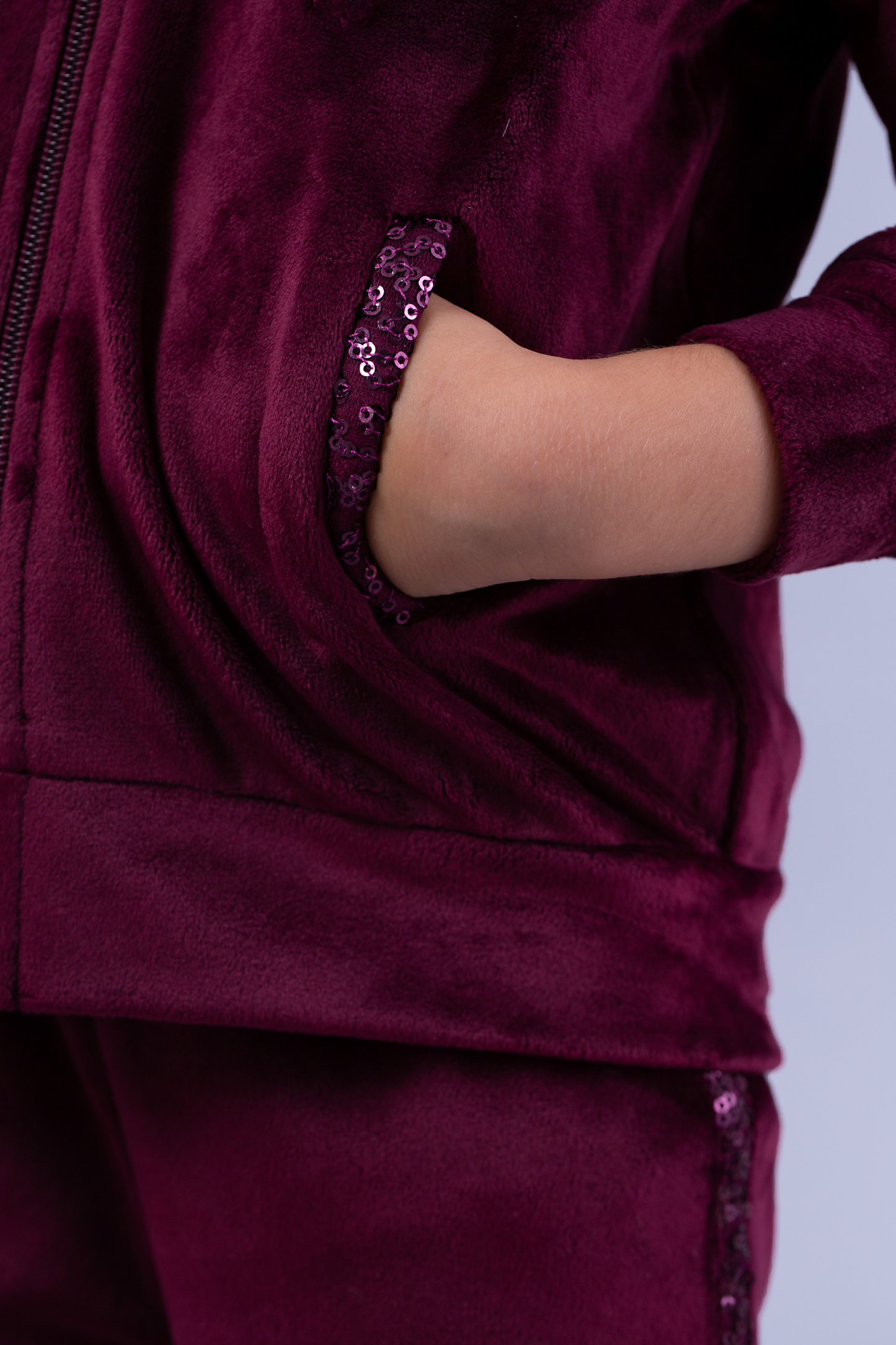 Wine sequin tracksuit