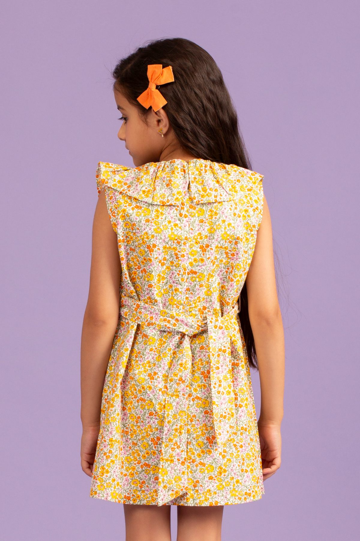 Floral printed Cotton dress with Flower