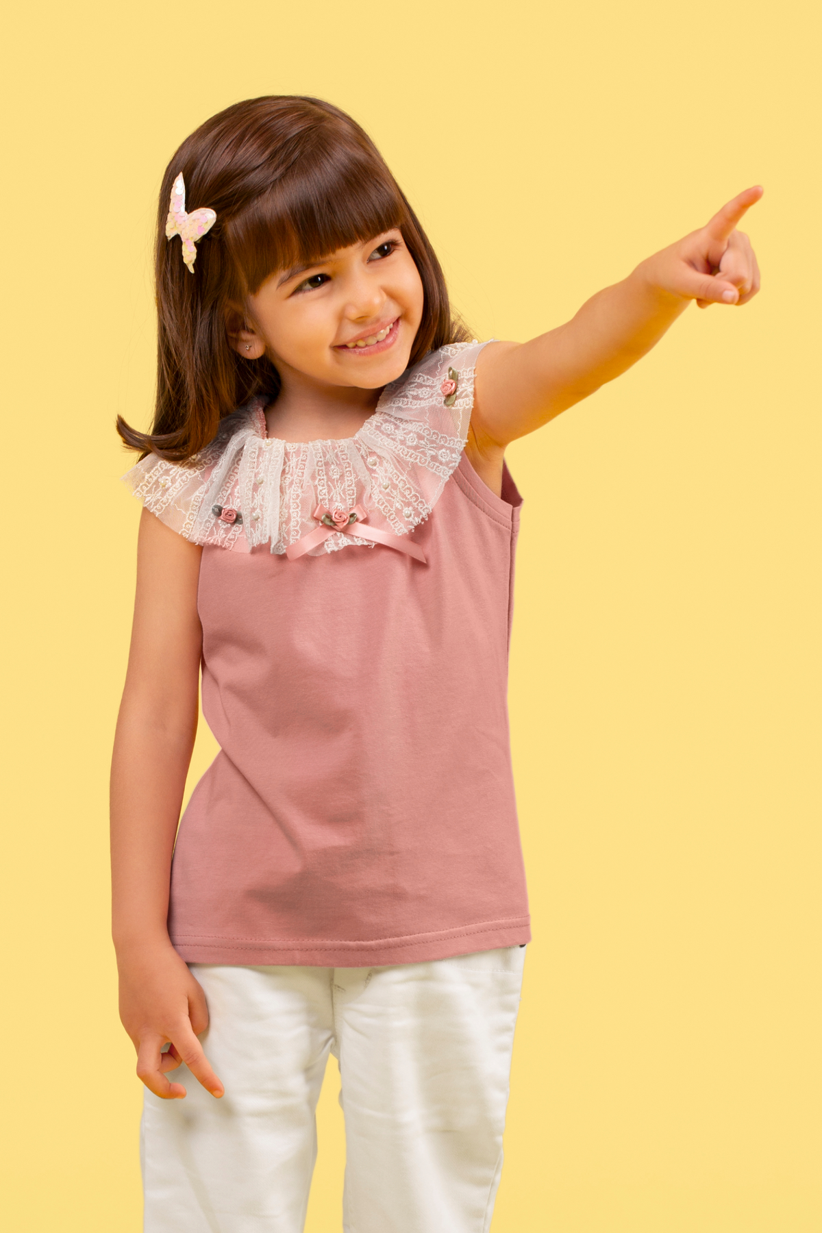 Peach Lacey Top