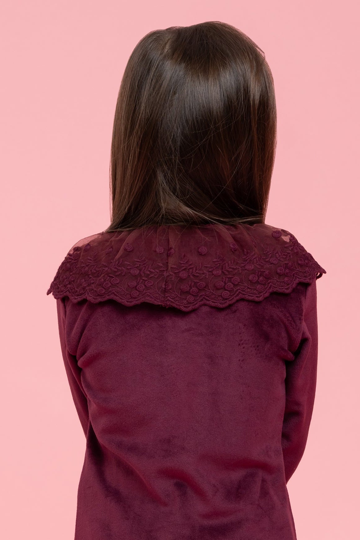 Wine fancy lace top