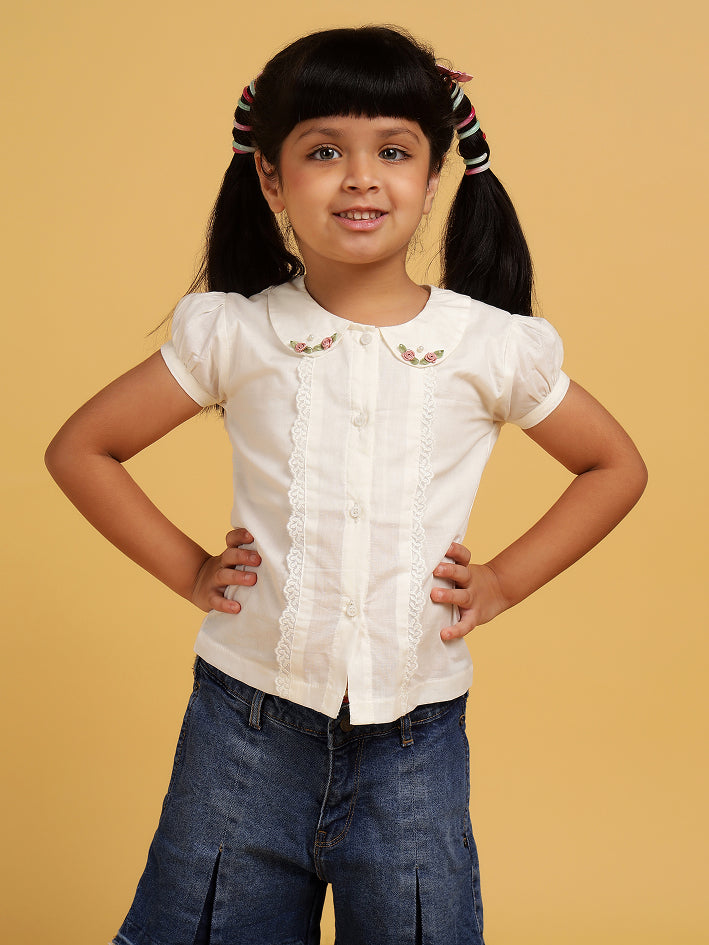 Cream formal top