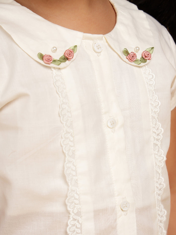 Cream formal top