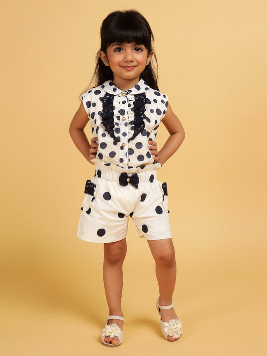Polka dot co-ord set with lace