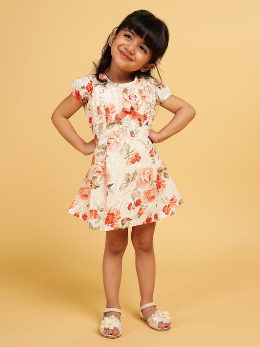 Peach and cream printed sundress