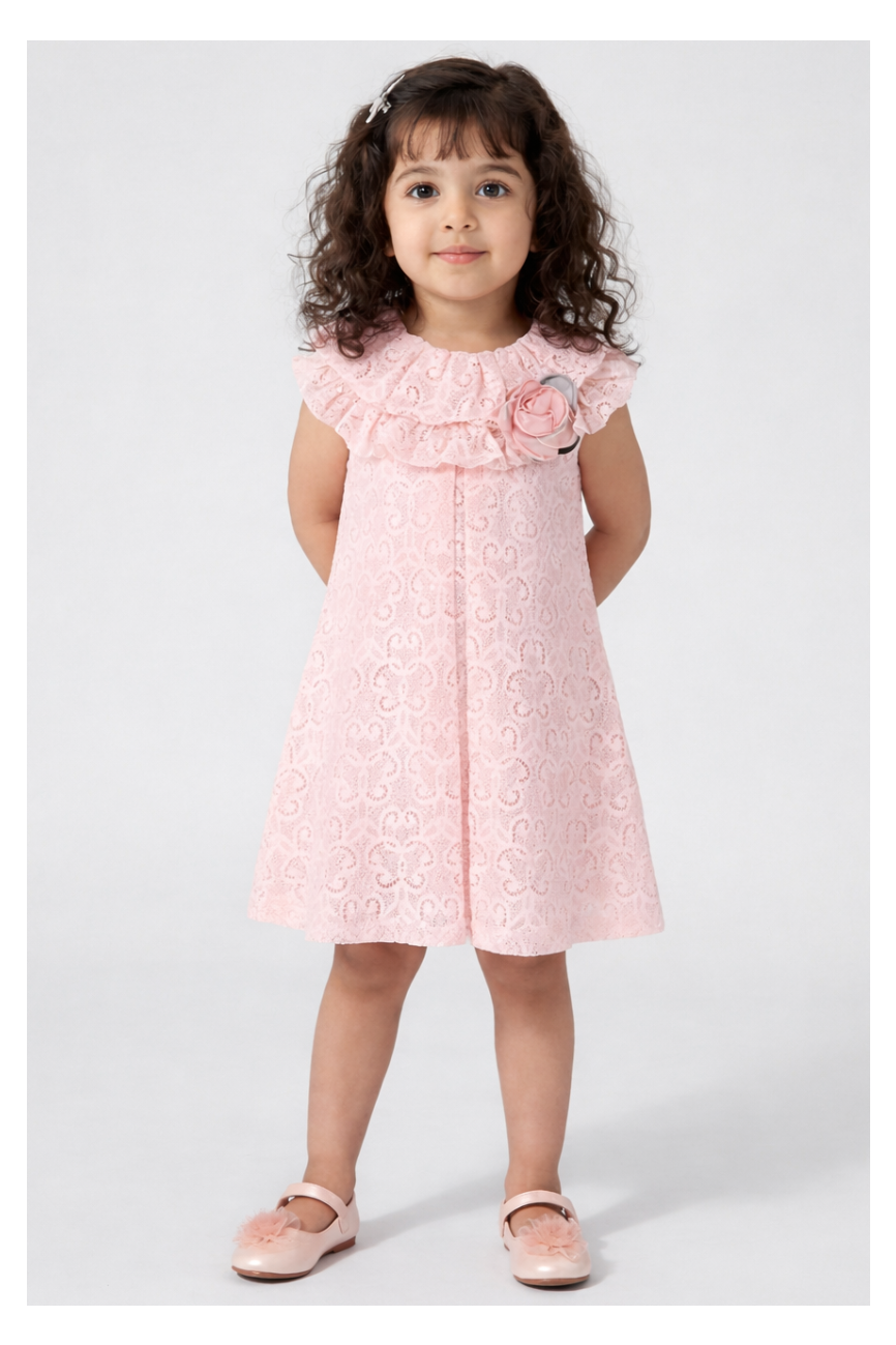 Peach net dress