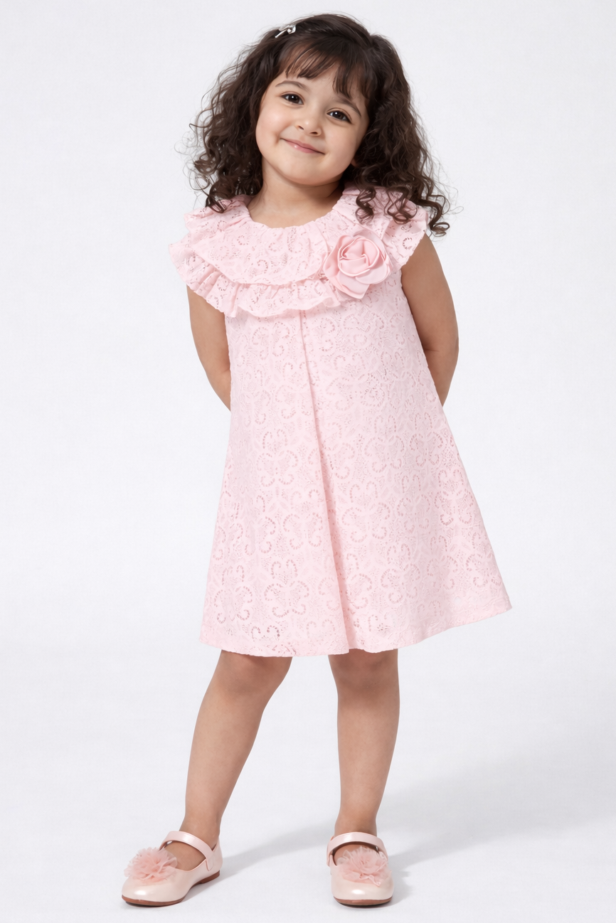 Peach net dress