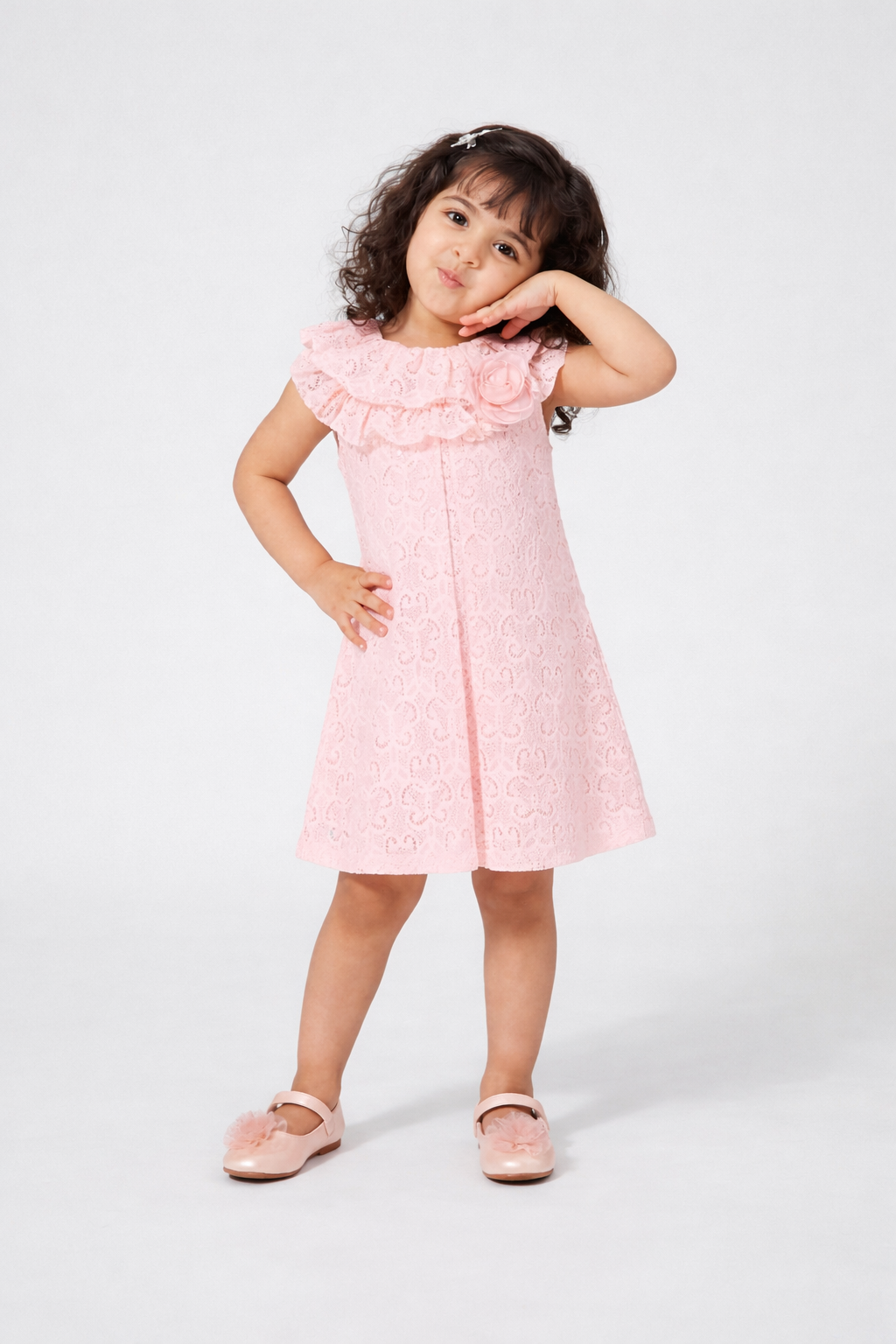 Peach net dress