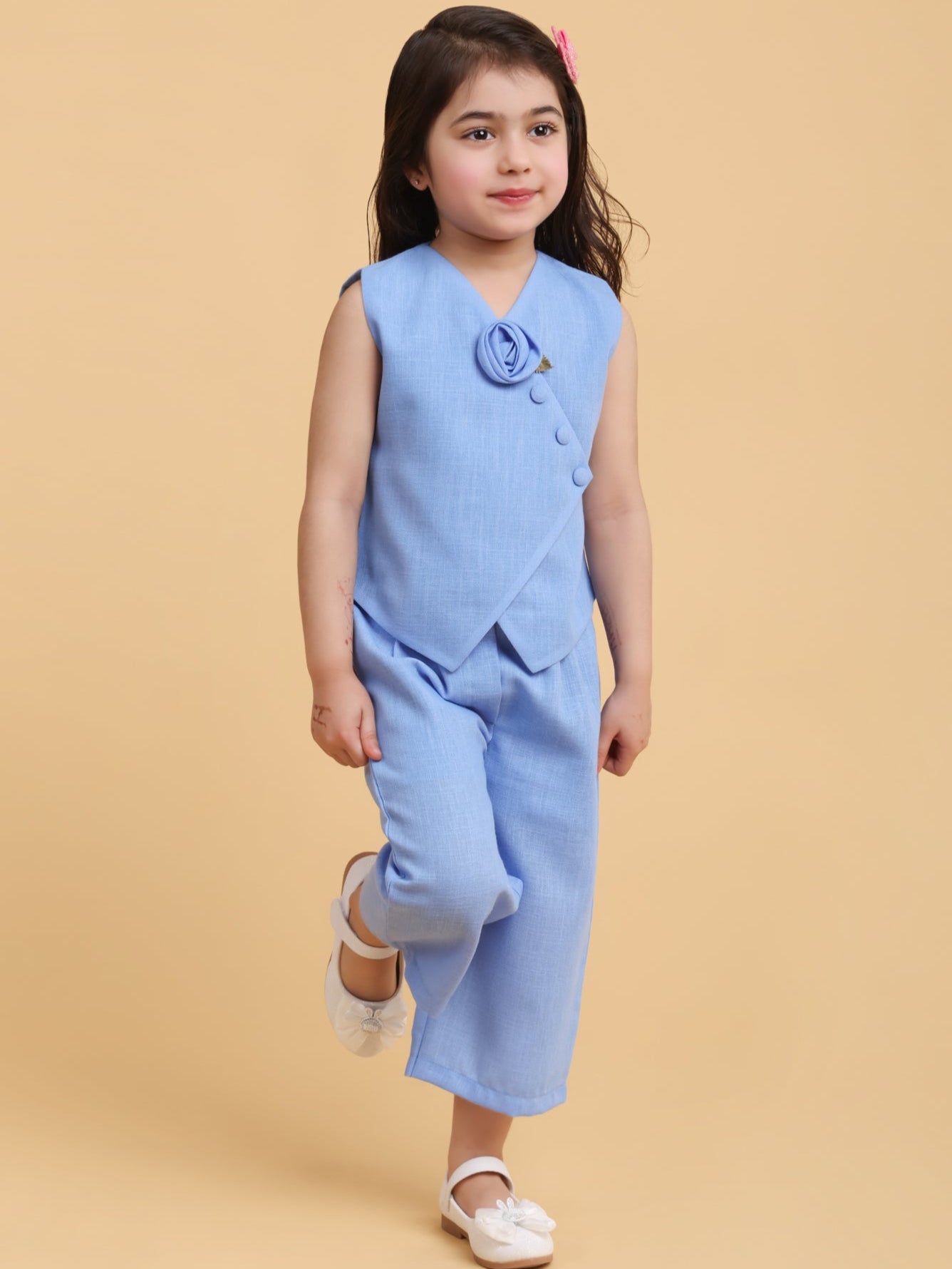 Formal Blue linen Co-ord Set