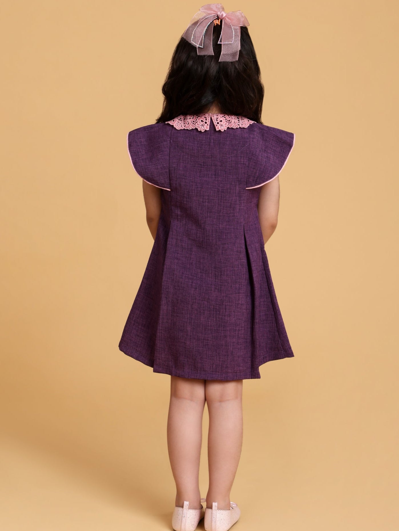 Plum Dress with fancy collar
