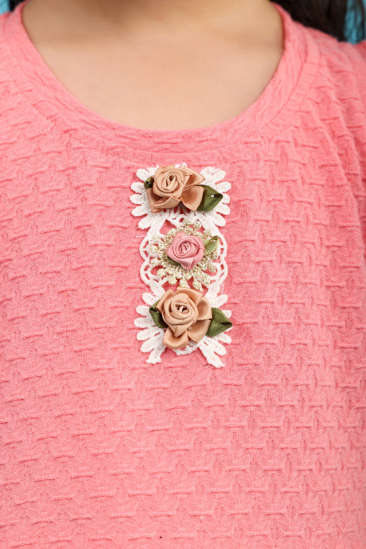 Peach Floral print dress