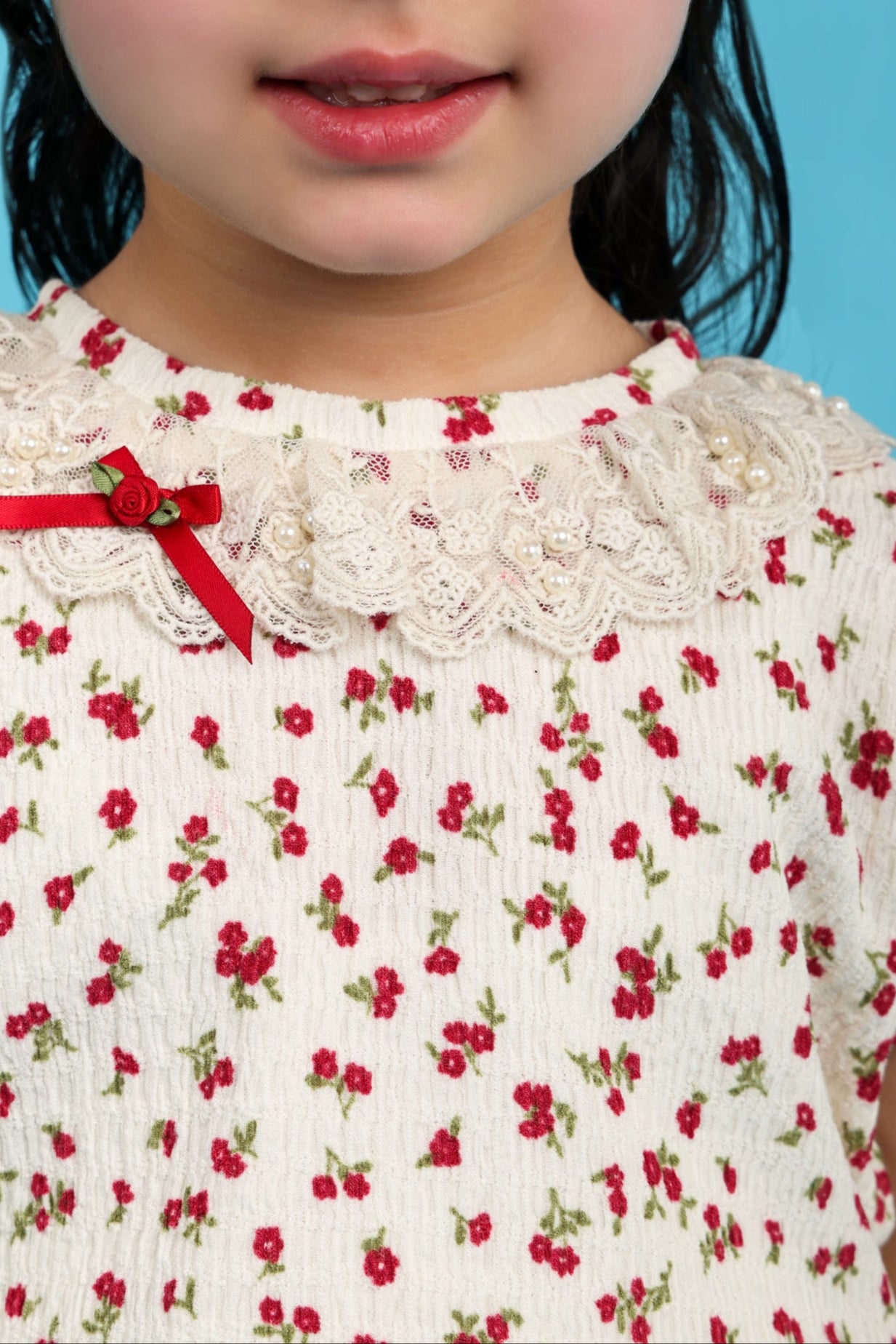 Floral printed top with fancy side flap skort