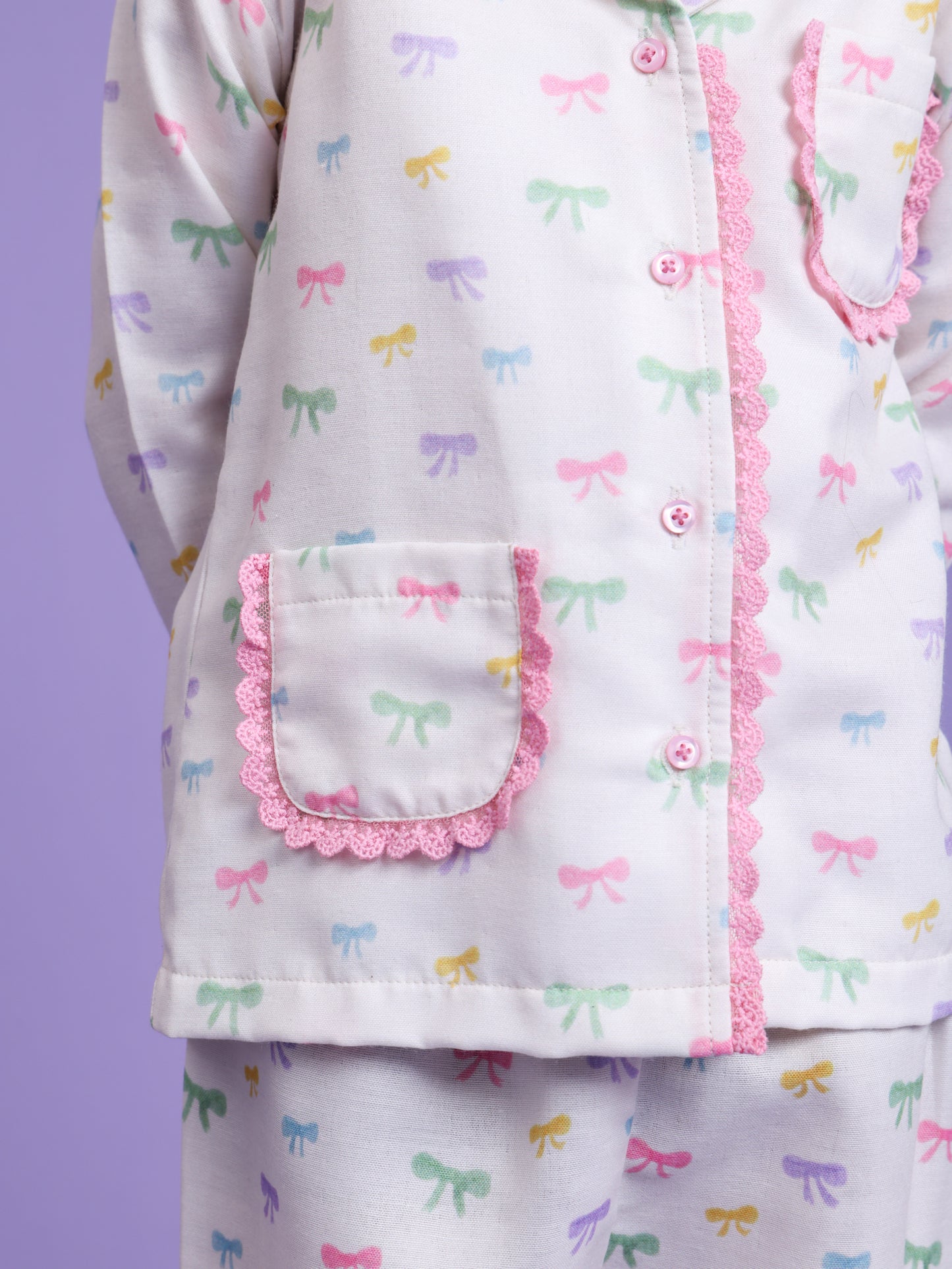 Bow printed nightsuit