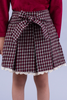 Maroon and cream small check skirt