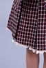 Maroon and cream small check skirt