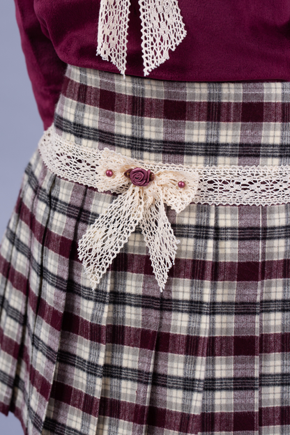 Plum Check skirt