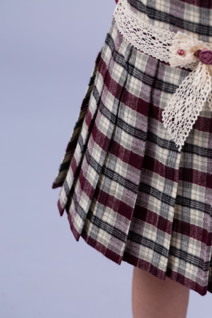 Plum Check skirt