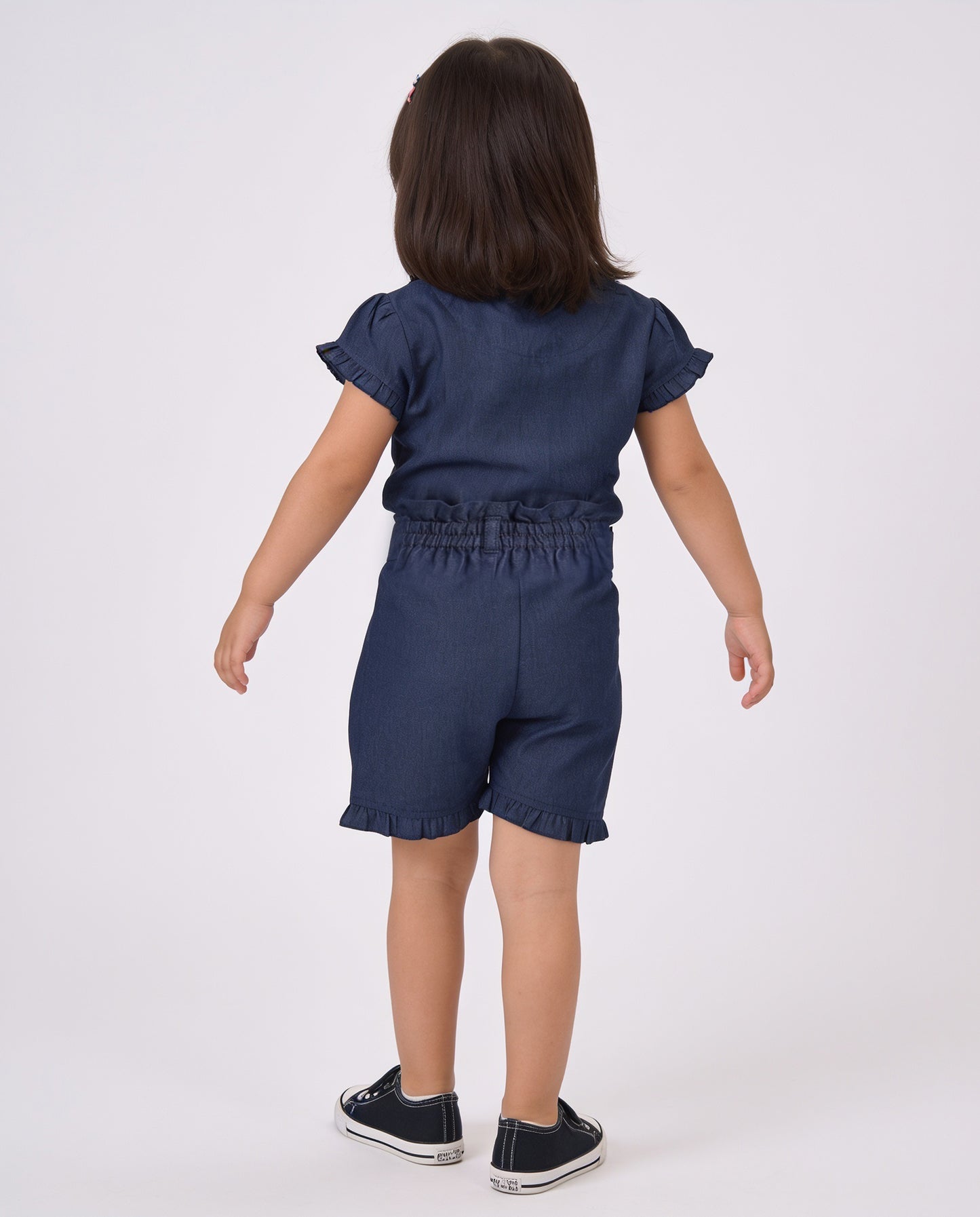 Cotton (Dark) denim Co-ordset with butterfly print