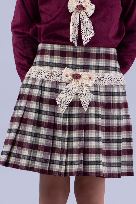 Plum Check skirt