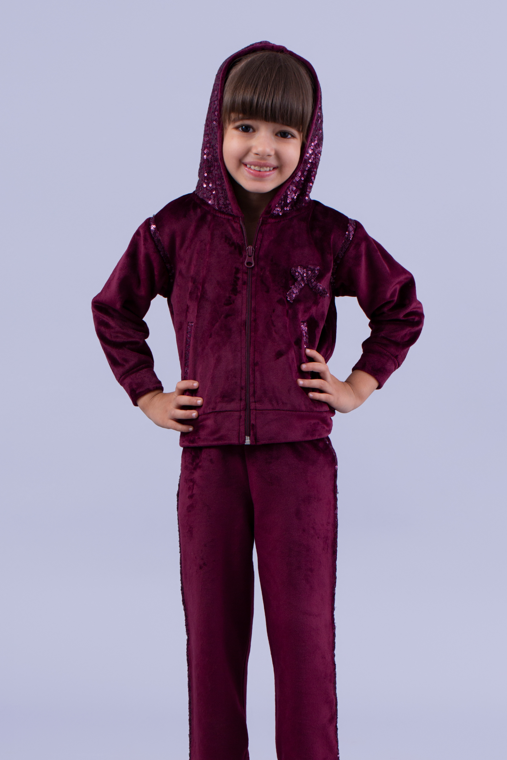 Wine sequin tracksuit
