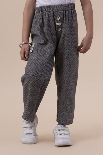 Grey zig zag wool pants