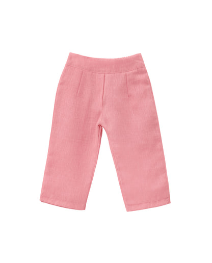 Peach linen Co-ordset with side flap