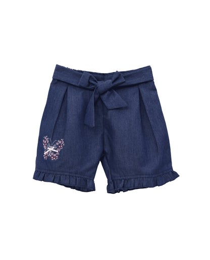 Cotton (Dark) denim Co-ordset with butterfly print