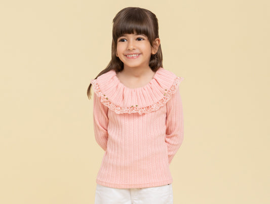 Light pink top with lace