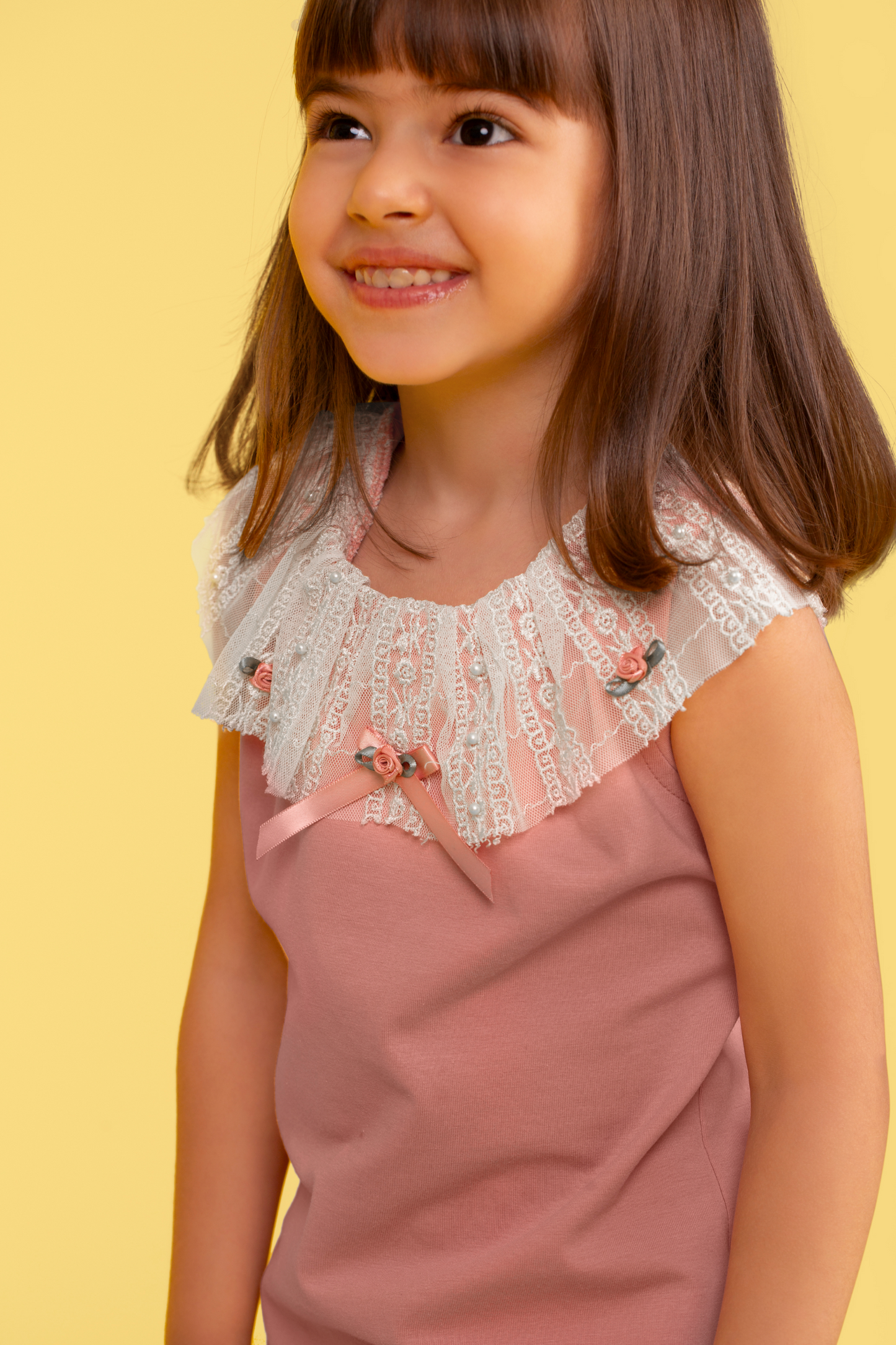 Peach Top with Lace