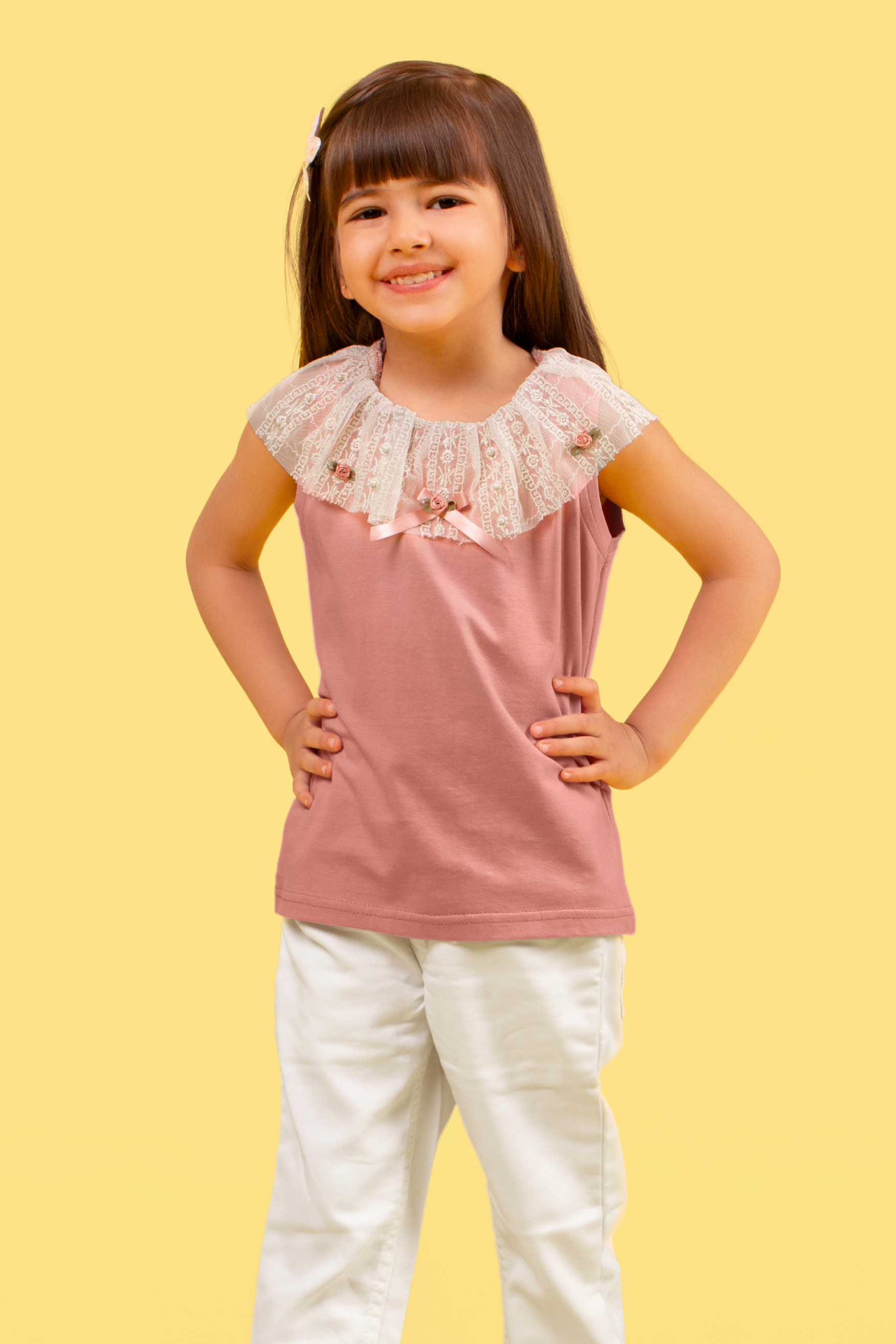 Peach Lacey Top
