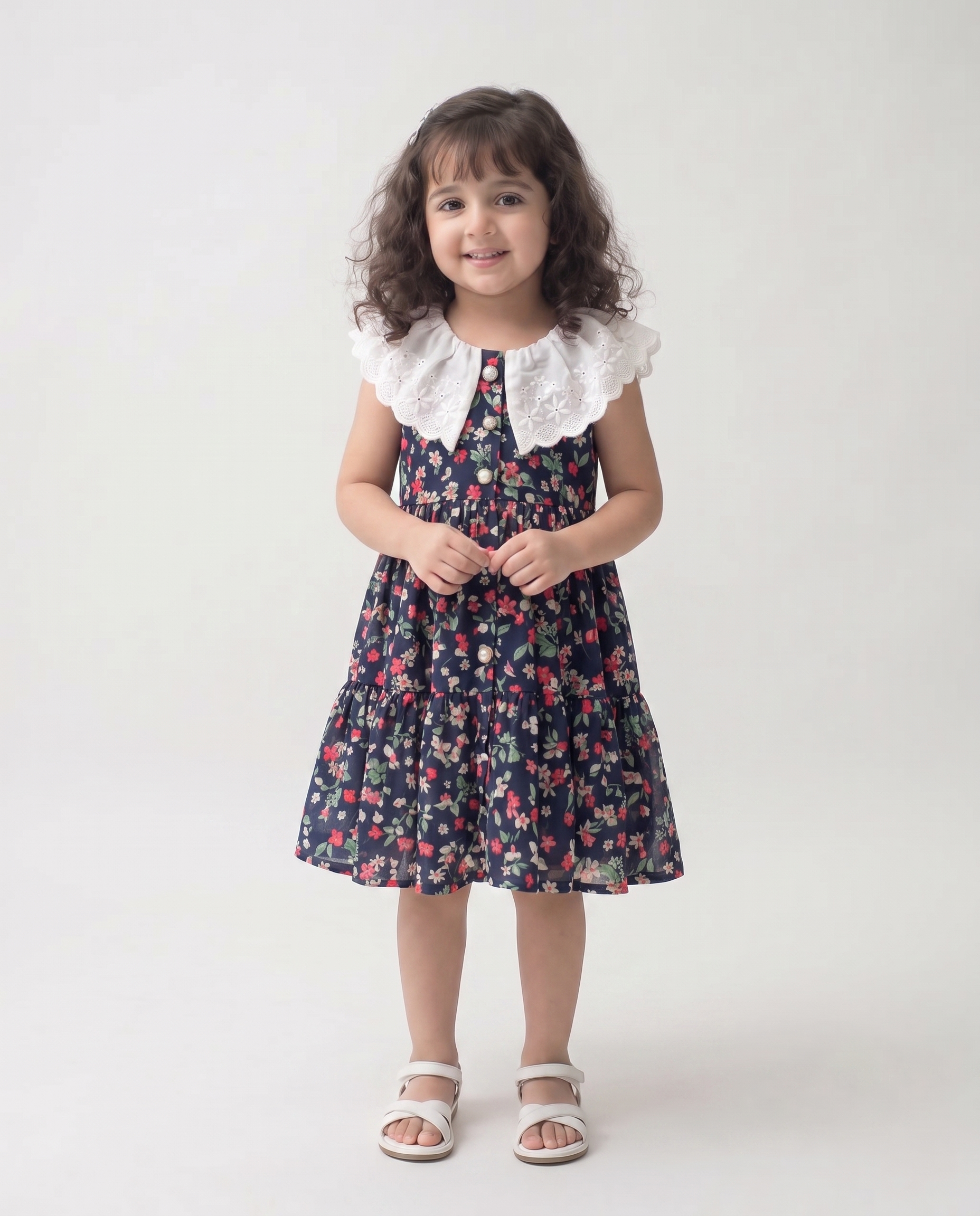 Flowy printed cotton dress