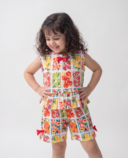 Fruity print cotton co-ord set (042)