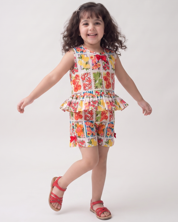Fruity print cotton co-ord set (042)