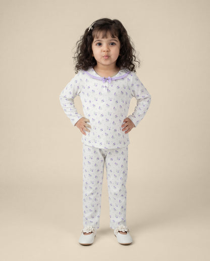 Butter soft Purple printed nightsuit (SS26-#024)